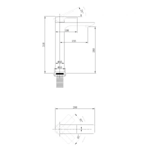 Смеситель ABBER Weiss Insel AF8011 для раковины
